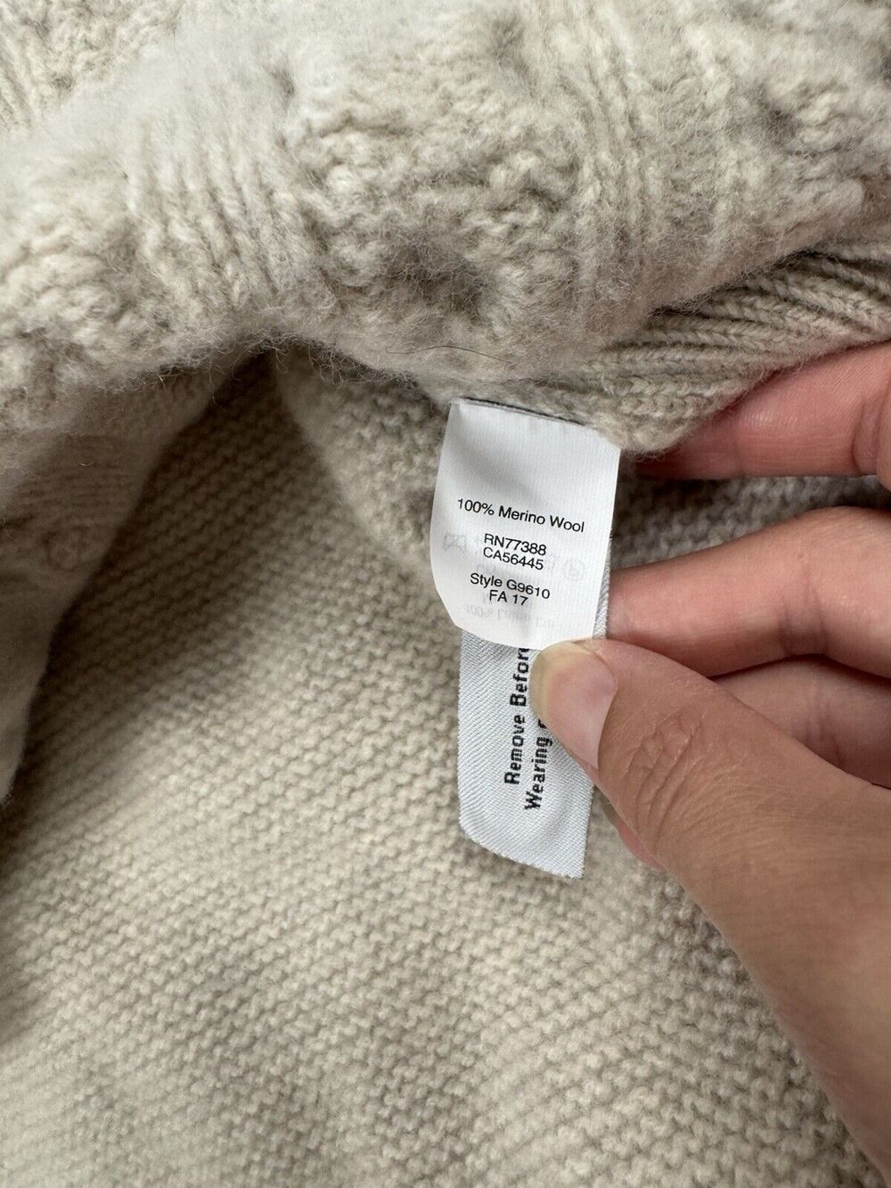 Madewell Womens Wool Open Side Bobble Pullover Sweater G9610 Cream - Picture 6 of 11